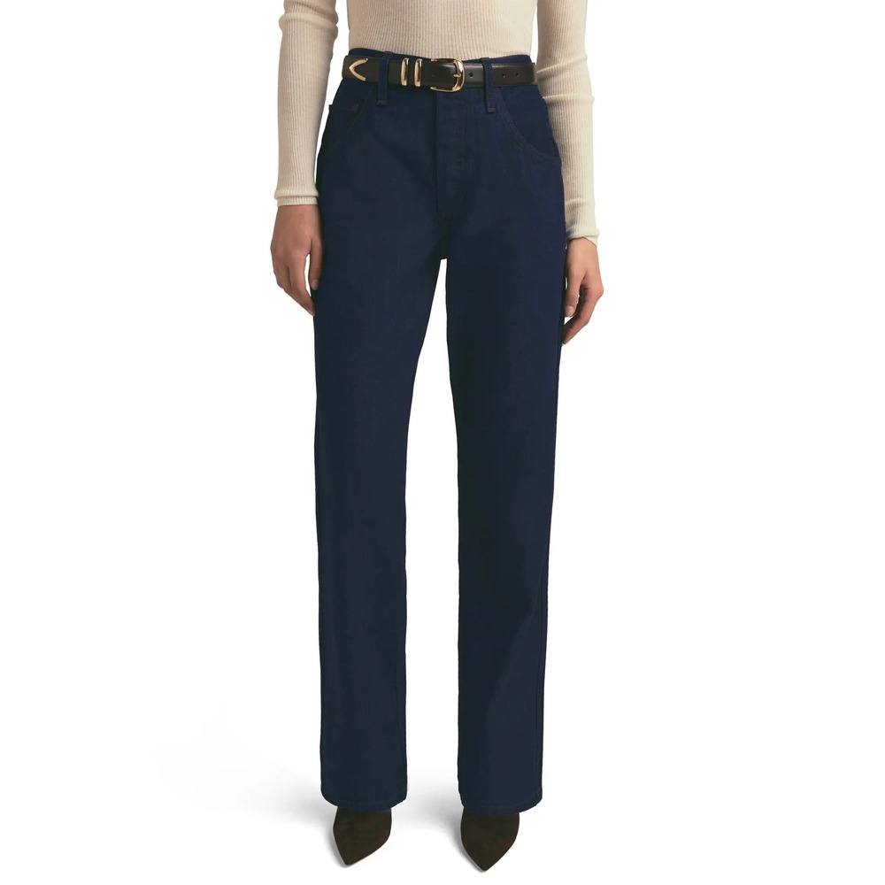 Favorite Daughter The Jennifer Size 27 Stout Dark Wash High Rise Straight Jeans